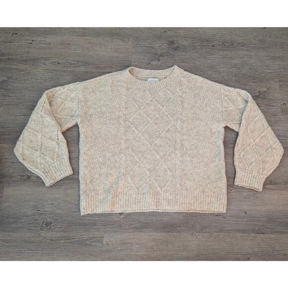 Lucky Brand Sweaters - Gorgeous LUCKY BRAND Cable Knit Crewneck Crop Sweater Size MEDIUM